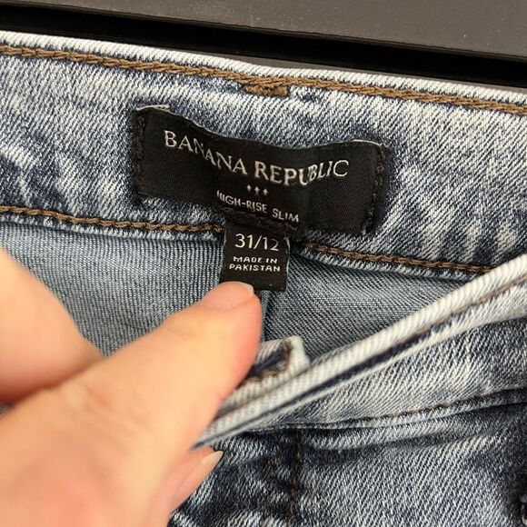 Banana Republic High Rise Slim Jeans Light Wash Acid 12/31 - Picture 3 of 7